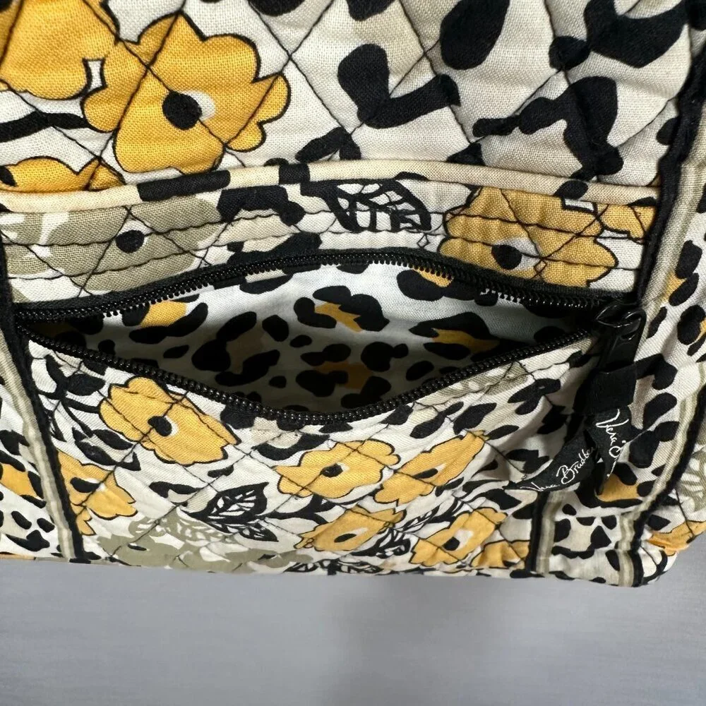 Vera Bradley Go Wild Crossbody Bag Adjustable Strap Zip and Open Pockets Yellow